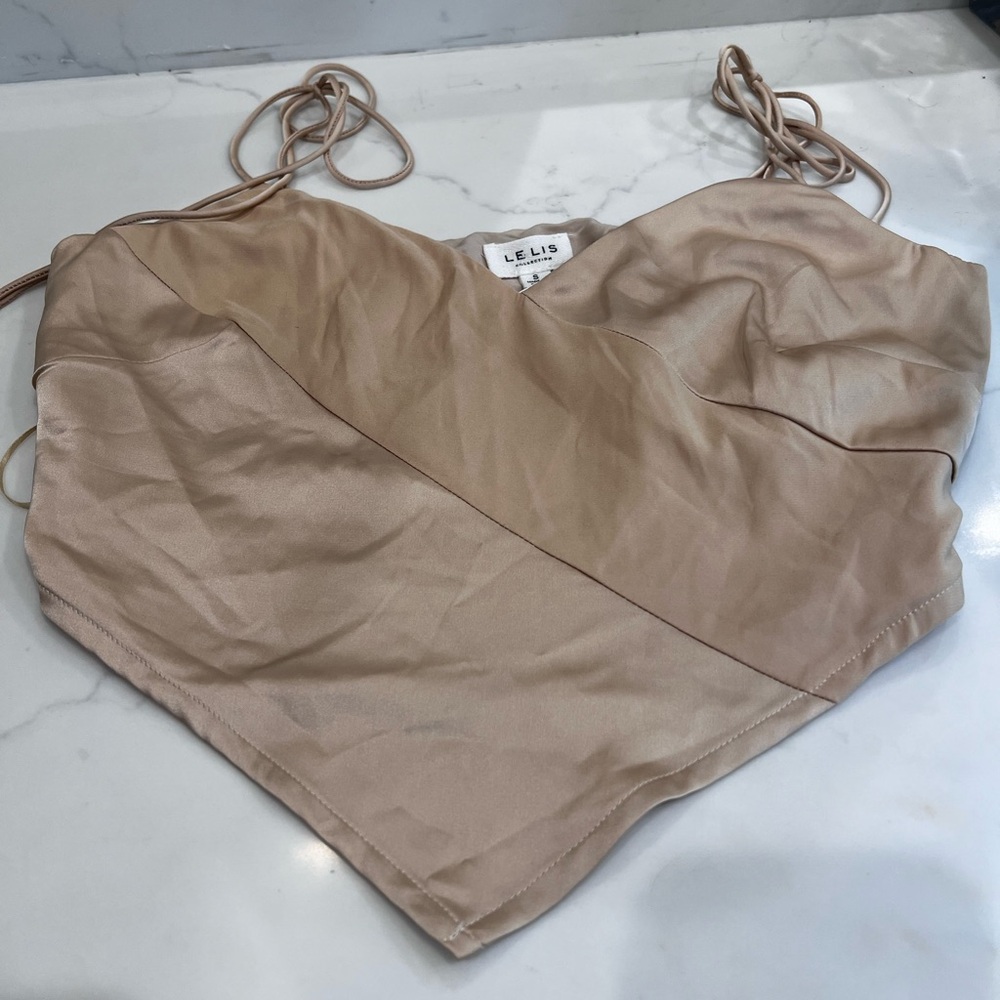 Le Lis satin bandana top.  Size small